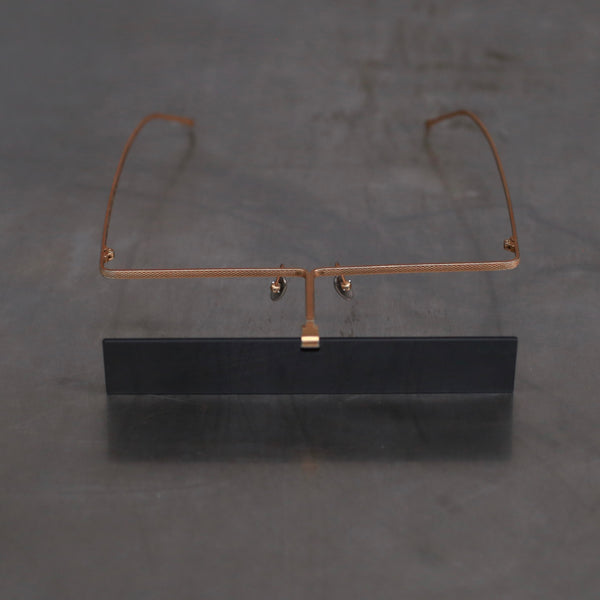 Rigards*UMA WANG RG00UW21 Series Rectangular Glasses RG-RG00UW21-GJSH Antique Gold Frame Dark Gray Lenses